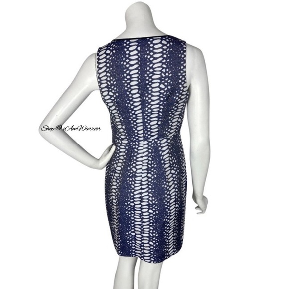 Andrew Marc NWT sleeveless zip blue abstract print dress *shop@iamwarrior - Picture 3 of 8